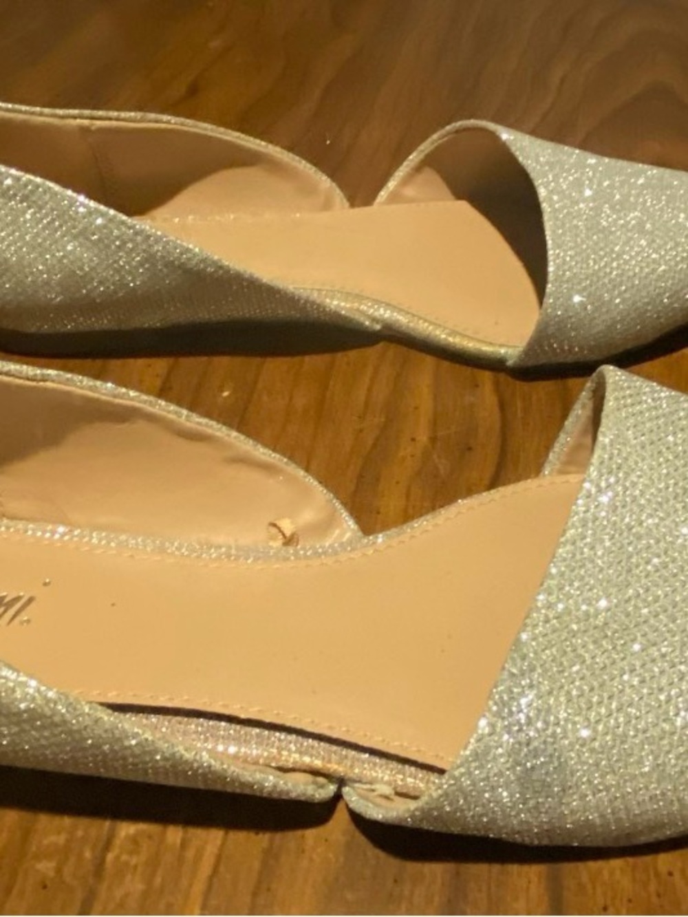 FIONI Clothing Silver Glitter D'Orsay Flats